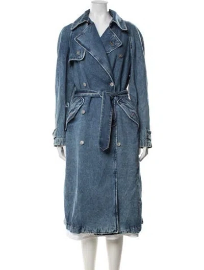 Pre-owned Diesel Trench Coat W/ Tags In Blue