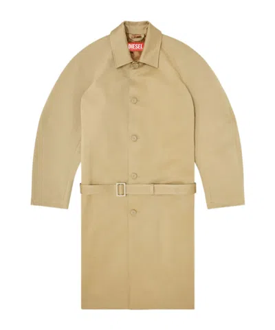 Diesel Trench Coat With Cocoon Sleeves In Neutral
