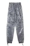 Diesel Cargo Jeans With Reflective Finish And Utility Pockets In Gray