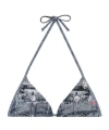 Diesel Triangle Bikini Top In Blue