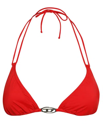 Diesel Triangle Bikini Top In Red