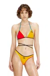 Diesel Triangle Bikini Top With Wraparound Straps In Multi