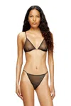 Diesel Triangle Nylon Bra In Brown