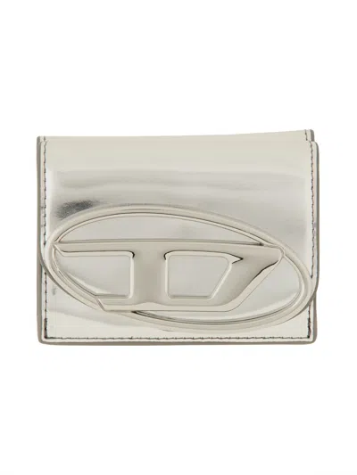 Diesel Trifold Wallet In Silver