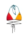 Diesel Triangle Bikini Top With Wraparound Straps In Red