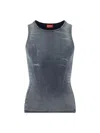 Diesel Trompe-l'ail Denim Tank Top In Blue