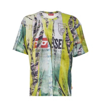 Diesel "t-boxt-r13" Cotton Short-sleeved T-shirt In Green