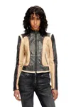 Diesel L-oonie Panelled Leather Jacket In Black