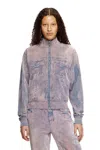 Diesel Trompe L'oeil Flocked Zip-up Sweatshirt In Multicolor