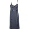 Diesel Knee Length Dress Belt Detail In Blue