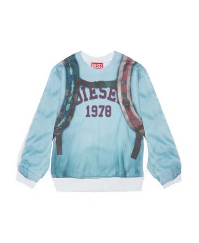 Diesel Trompe L'oeil Print Sweater In Blue
