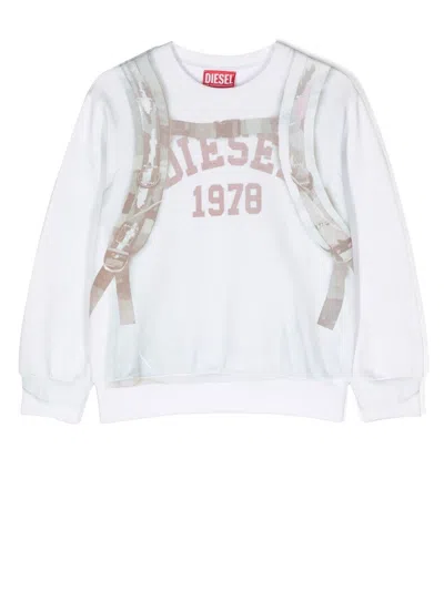 Diesel Kids' Trompe L'oeil Print Sweater In Neutrals