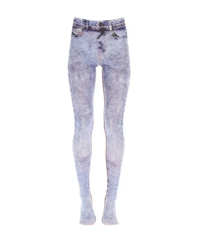 Diesel Trompe L'oeil-effect Leggings In Blue