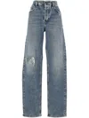 Diesel Distressed Denim Trousers With Belt Loops In Blue