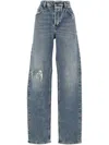 Diesel Distressed Denim Trousers With Belt Loops In Blue