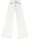 Diesel D-akemi L.32 Wide-leg High-waisted Denim Pants In White