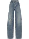 Diesel Distressed Denim Trousers With Belt Loops In Blue