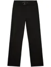 Diesel High-waisted Wide-leg Trousers With Signature Logo Detail In Black