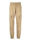 Diesel Cargo Trousers With Elastic Waistband And Functional Pockets In Beige