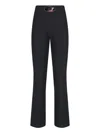 Diesel High-waisted Bootcut Trousers With Subtle Cut-out Detail In Black