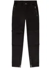 Diesel Multicolor Relaxed Fit Trousers With Drawstring Waist In Black