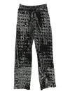 Diesel Wide Leg Velvet Trousers With Side Pockets In Black