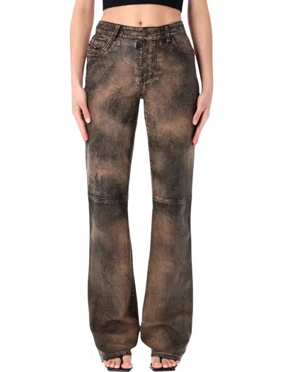 Diesel L-ysa Eco Leather Pant In Brown