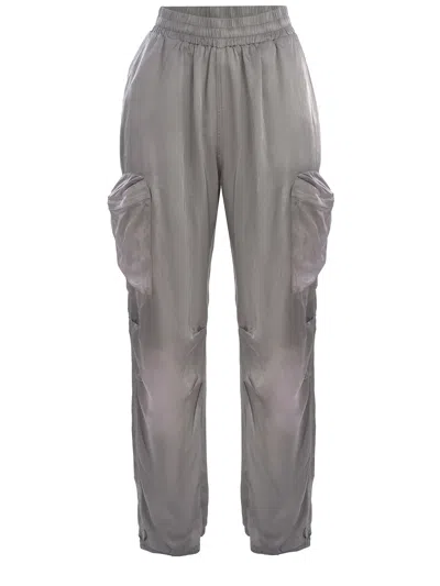 Diesel Trousers  P-mirow Made Of Satin In Grigio