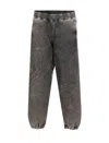 Diesel Track Pants With Embroidered Detail And Pockets In Grey