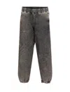 Diesel Track Pants With Embroidered Detail And Pockets In Grey