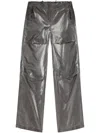 Diesel P Rodige Grey Metallic Low Rise Trousers In Multicolor