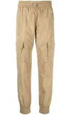 Diesel Cargo Trousers With Elastic Waistband And Functional Pockets In Mustard