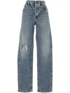 Diesel Distressed Denim Trousers With Belt Loops In Blue