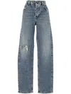 Diesel Distressed Denim Trousers With Belt Loops In Blue