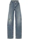 Diesel Distressed Denim Trousers With Belt Loops In Blue