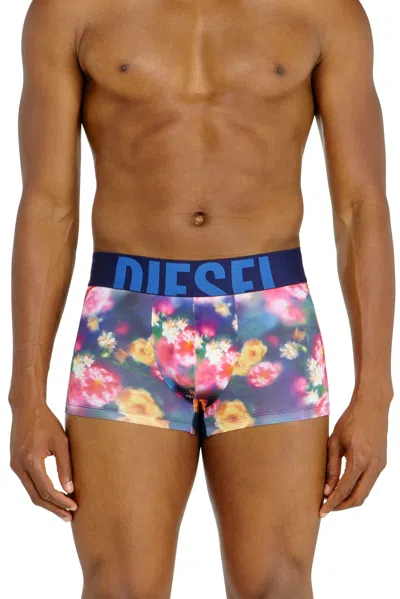 Diesel Trunks In Stretch Fabric With All-over Florals In Multi