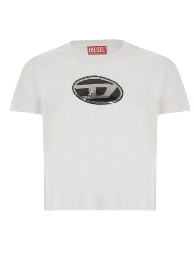 Diesel "tsequinsg" T-shirt In White