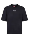 Diesel S-cooling Biologic Cotton Sweatshirt With Metal Oval-d Logo In Black