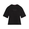 Diesel Cut-out Organic Cotton T-shirt In Black