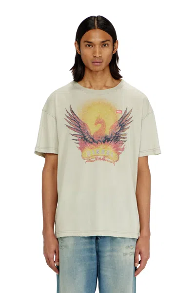 Diesel Regular T-shirt With Phoenix Print In Multi