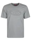 Diesel T-shirt Brodé En Coton In Grey