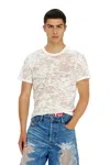 Diesel T-shirt In All-over Devoré Jersey In White