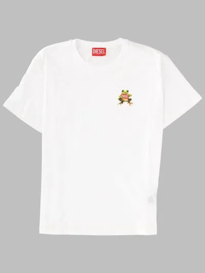 Diesel T-shirt In Cotone Con Stampa Logo In Animal Print