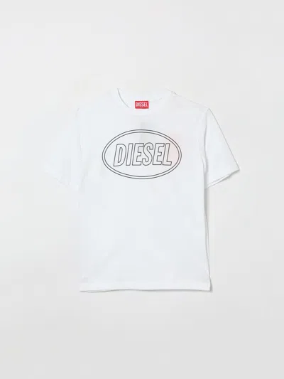 Diesel T-shirt Kids Color White In Metallic