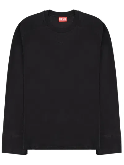 Diesel Kristian Cotton Cut-out Long-sleeve T-shirt In Black