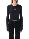 Diesel M-anchor-a Fitted Ribbed Knit Long-sleeve Top In Black