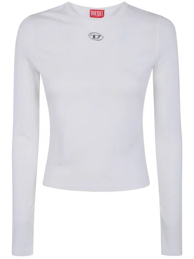 Diesel T-shirt Manica Lunga "t Uncutieslong" In White
