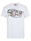 Diesel Norm Graphic Print Round Neck T-shirt In White