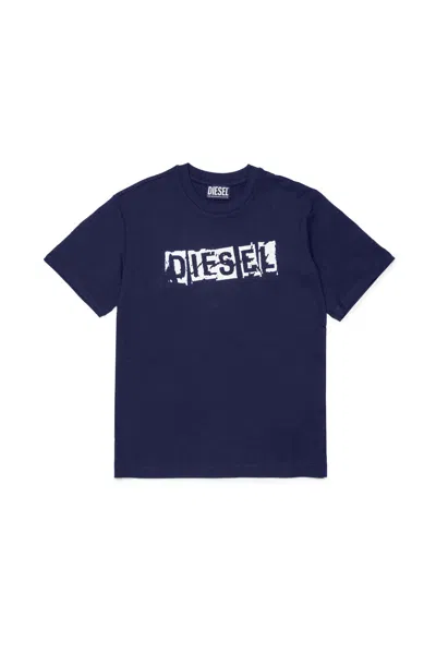 Diesel T-shirt With Logo In Blue