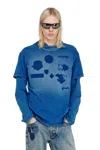 Diesel T-shirt With Shadow-effect Patches In Blue